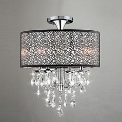 Max 60W Modern/Contemporary / Drum Crystal / Mini Style Chrome Chandeliers Living Room / Bedroom / Dining Room / Study Room/Office