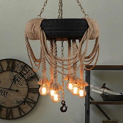 40W Vintage Painting Plastic Pendant LightsLiving Room / Bedroom / Dining Room / Study Room/Office / Kids Room / Entry / Game Room /