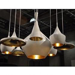 Max 60W Mini Style Painting Metal Pendant Lights Bedroom / Dining Room