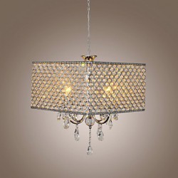 Max 60W Modern/Contemporary / Drum Crystal Painting Metal Chandeliers Living Room / Bedroom / Dining Room