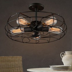 Loft Vintage Creative Lighting Lamps American Country Style Minimalist Personality Iron Industrial Fan Chandelier