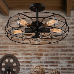 Loft Vintage Creative Lighting Lamps American Country Style Minimalist Personality Iron Industrial Fan Chandelier
