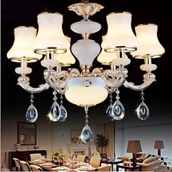 The luxurious Natural Jade Pendant lamp Of The European Crystal Pendant lamp