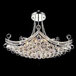 Max 40W Modern/Contemporary Crystal Electroplated Metal Pendant Lights Living Room / Bedroom / Dining Room