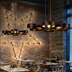 American Country Iron Industrial Wind flower Pendant lamp