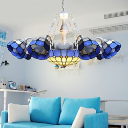 BOXIMIYA The Mediterranean Sea, Rural Sitting Room Dining-Room Creative 8 + 1 Head Lamps And Lanterns