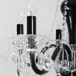 6-Light Crystal Chandelier in Black Design Accent