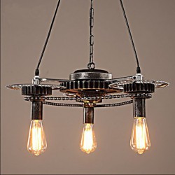 VintageLron Chandelier Industrial Wind Gear Bar Chandelier