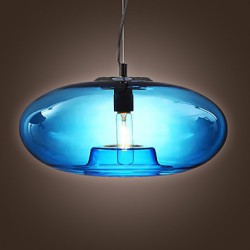 Pendant Light Modern Design Blue Glass Bulb Included