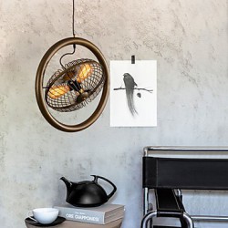 Retro Classic Metal Ceiling Fan Lights, Simple Dining Room Kitchen Pendant Lamps Bar Cafe Hallway Balcony Pendant Lamp