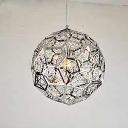 Silver Silver Brick Bar Mesh Chandelier