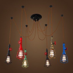 6 Lights Vintage Pendant Lights/E26/E27 Max 60W/Waterpipe Design/ Coffee Bar/Restaurant Lights