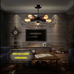 Industrial Vintage Metal Fan Pendant Lamp Steampunk Ceiling Chandelier Light