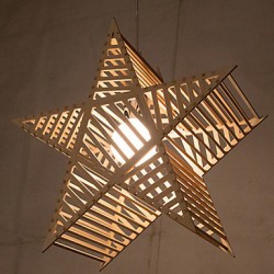 12W Vintage LED Five-pointed Star Wood Chandeliers Living Room / Bedroom / Dining Room / Study Room/Office / Hallway