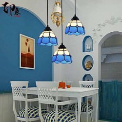 E27 220V 17*17CM 3-5㎡ European Contracted Droplight Glass Lampshade Lamps And Lanterns Of The Mediterranean