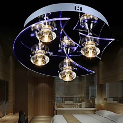 Chandelier Modern Crystal Living 4 LED Lights
