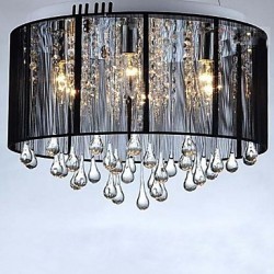 Luxury Black Drop Ceiling Crystal Chandelier