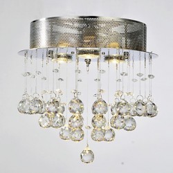 MAX 50W Traditional/Classic Crystal Chrome Metal Flush Mount Living Room / Bedroom / Dining Room / Study Room/Office / Hallway