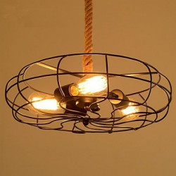 Vintage American Lron Rope Creative Industrial Fan Chandelier