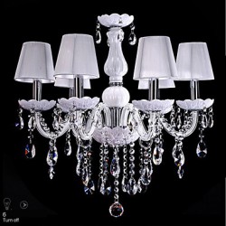 110V OR 220V 6 Lights Luxury Crystal Chandelier/White Color/K9 Crystal Chandeliers Living Room / Bedroom
