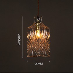 E27 220V 25*9.5CM 10-15㎡Romantic Bottle Creative Carved Art Glass Chandelier Light Led