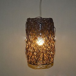 10*20CM Modern Rural Cany Art Woven Rattan Restaurant Single Head Droplight Lamp LED