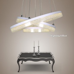 LED Crystal Pendant Light, Modern Lamp Three Rings
