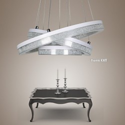 LED Crystal Pendant Light, Modern Lamp Three Rings