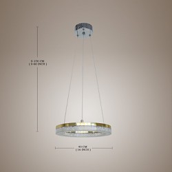 LED Crystal Pendant Light, Golden Modern Lamp