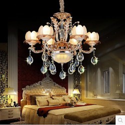 European Style Crystal pendant Simple Alloy Style Retro Villa lighting