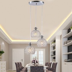 3 Heads Modern/Contemporary Crystal Pendant Lights Living Room / Bedroom / Dining Room / Kitchen