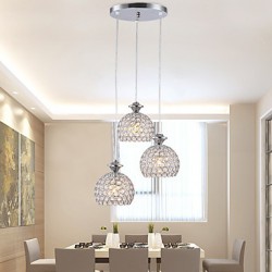 3 Heads Modern/Contemporary Crystal Pendant Lights Living Room / Bedroom / Dining Room / Kitchen