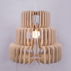 12W Vintage LED Three Layer Cake Wood Chandeliers Living Room / Bedroom / Dining Room / Study Room/Office / Hallway