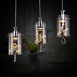 5W Modern/Contemporary Crystal Others Glass Pendant Lights Living Room / Bedroom / Dining Room / Study Room/Office