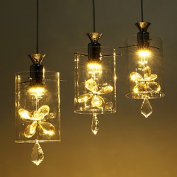 5W Modern/Contemporary Crystal Others Glass Pendant Lights Living Room / Bedroom / Dining Room / Study Room/Office