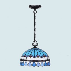E27 220V 20*14CM 5-10㎡European Rural Creative Arts Stained Glass Chandelier Restoring Ancient Ways Lamp Led Light