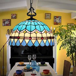 E27 220V 20*14CM 5-10㎡European Rural Creative Arts Stained Glass Chandelier Restoring Ancient Ways Lamp Led Light