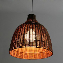 28*40CM Rural Style Cany Art Creative Hand-Made By The Cane Makes Up Droplight Lamp LED