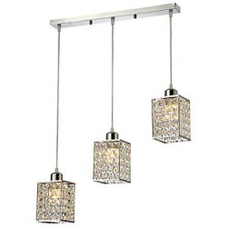Max 40W Modern/Contemporary / Island Crystal Electroplated Pendant Lights Living Room / Bedroom / Dining Room