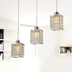 Max 40W Modern/Contemporary / Island Crystal Electroplated Pendant Lights Living Room / Bedroom / Dining Room