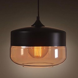 WestMenLights Vintage Modern Paint Glass Ceiling Lamp Pendant Light Black 250mm Diameter