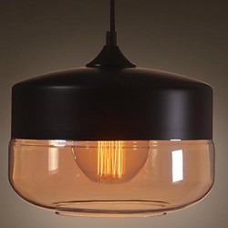 WestMenLights Vintage Modern Paint Glass Ceiling Lamp Pendant Light Black 250mm Diameter