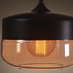 WestMenLights Vintage Modern Paint Glass Ceiling Lamp Pendant Light Black 250mm Diameter