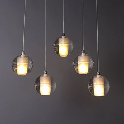1-Light Crystal Glass Stone Dining Room Pendant Lamp Bar Cafe Pendant Lights Decorative Pendant Lighting