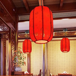 Archaize Sheepskin Red Lanterns Restaurant Corridor Porch Corridor Droplight Lamp LED Light