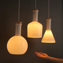 E27 15*26CM Line 1M Contemporary And Contracted Creative Magic White Glass Bottle Line Droplight Led