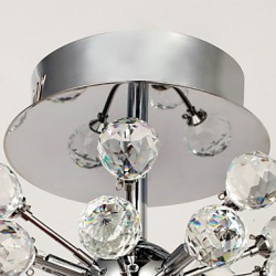 Max 10W Modern/Contemporary Crystal / Mini Style / Bulb Included Chrome Metal Chandeliers / Flush Mount Living Room / Bedroom / Hallway