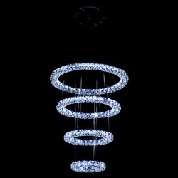 LED Crystal Ring Pendant Light Modern Ceiling Chandeliers Lighting Lamp Fixtures with AC100 to 240V CE FCC ROHS