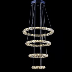 LED Crystal Ring Pendant Light Modern Ceiling Chandeliers Lighting Lamp Fixtures with AC100 to 240V CE FCC ROHS