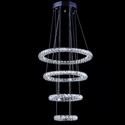 LED Crystal Ring Pendant Light Modern Ceiling Chandeliers Lighting Lamp Fixtures with AC100 to 240V CE FCC ROHS